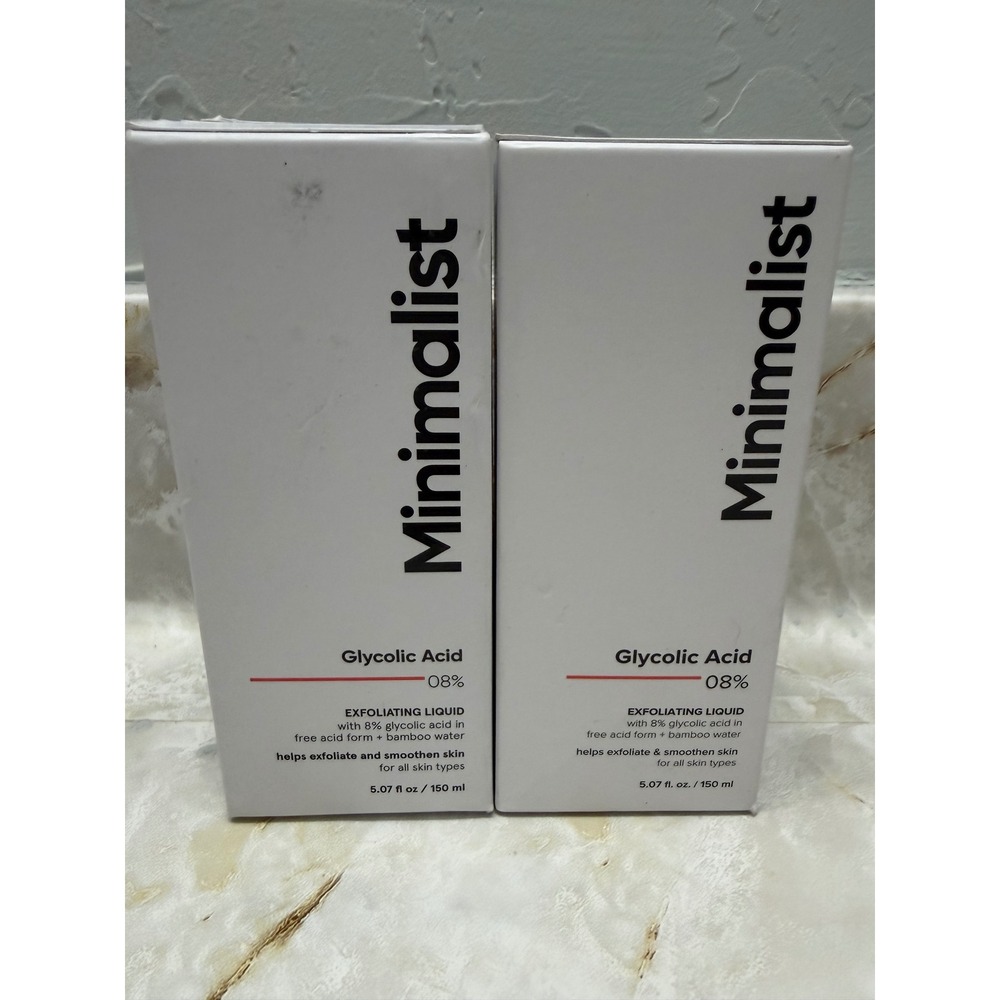 2PK Minimalist Glycolic Acid 08%‎ Exfoliating Liquid with Bamboo Water 5.07oz